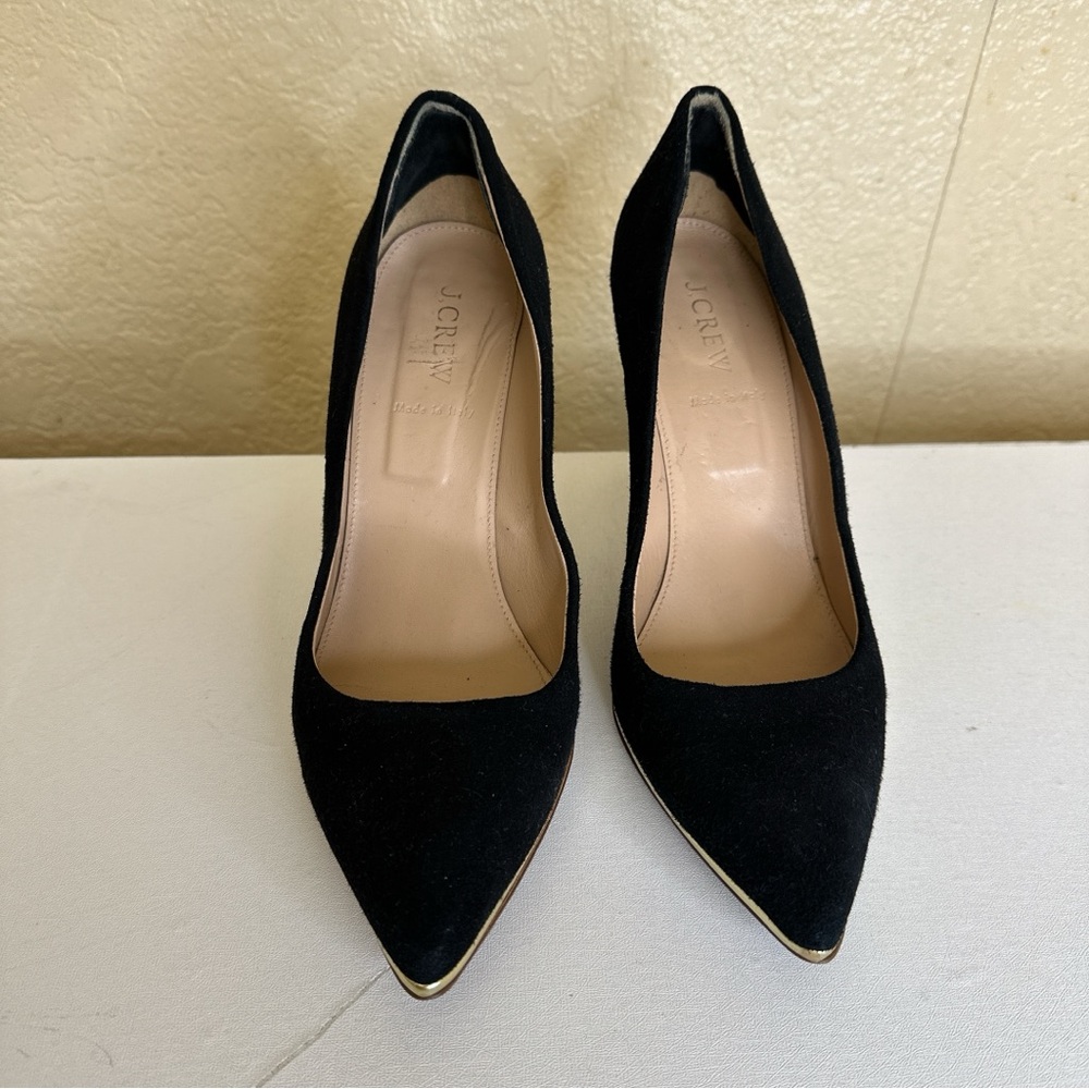 Women’s J Crew Black Pointed Toe Heels - Made in Italy - Size 9